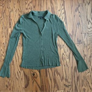 Banana Republic Olive Green Ribbed Top